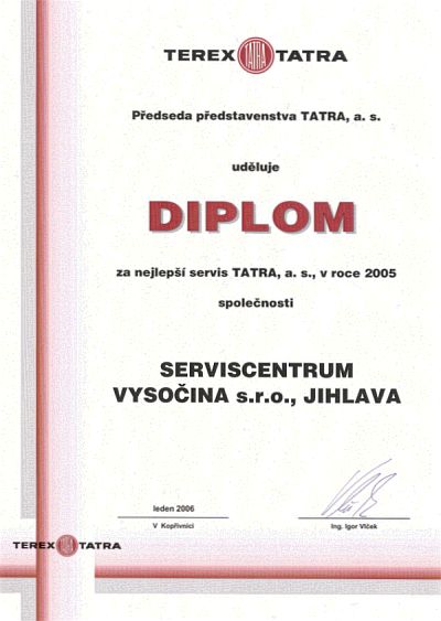 Nejlepší servis Tatra v roce 2005